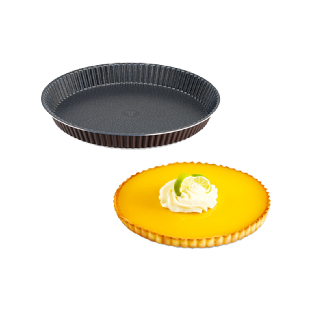 TEFAL Perfect Bake Aluminium Non Stick Fluted Tart Tin, 27Cm