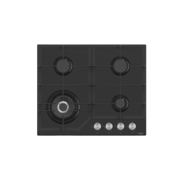 MIKA Built-In Gas Hob, 60cm, 4 Gas with WOK, Glass