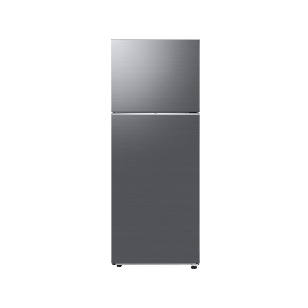 SAMSUNG Fridge, 465L, 2 Door Top Mount Freezer No Frost (Frost Free), Refined Inox