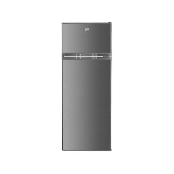 BEKO Fridge, 205L, 2 Door Top Mount Freezer Defrost (Direct Cool), Inox Silver