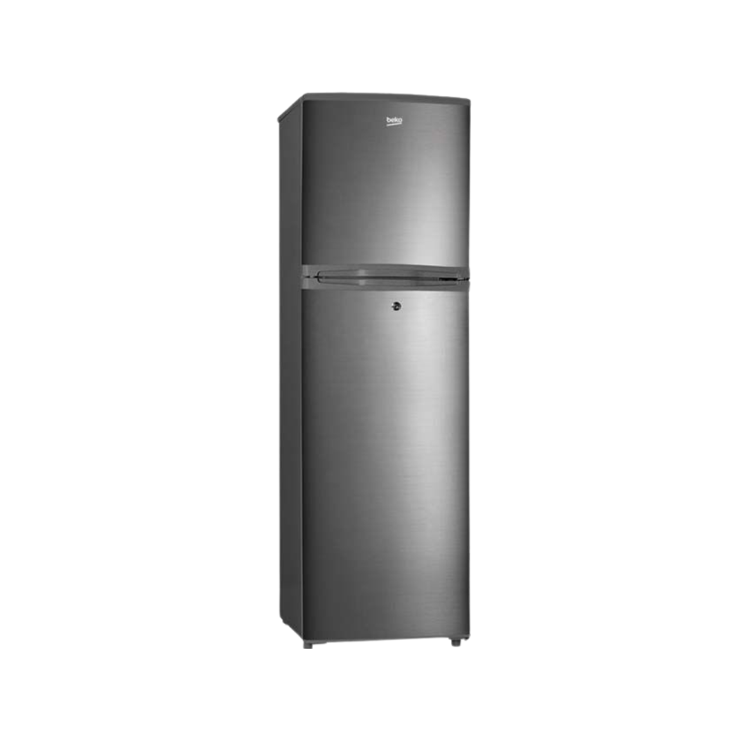 BEKO Fridge, 166L, 2 Door Top Mount Freezer Defrost (Direct Cool), Inox Silver