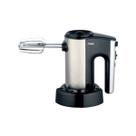 MIKA Hand Mixer, With Organizer, 280W, 5 Speed with Turbo, Dough Hook, Black & SS