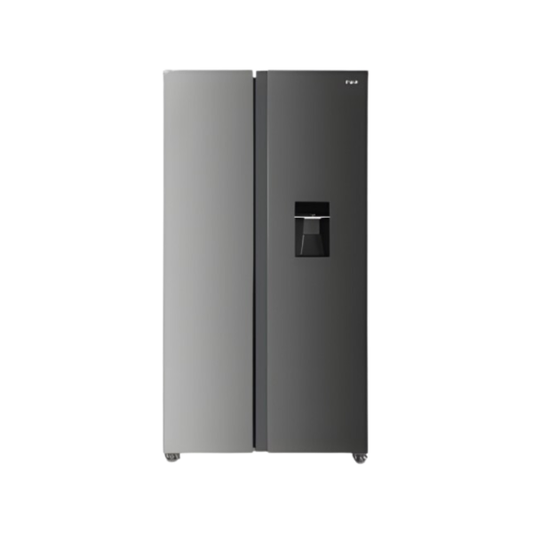 MIKA Fridge, 595L, 2 Door Side By Side No Frost (Frost Free), INVERTER Compressor, Inox Line Brush