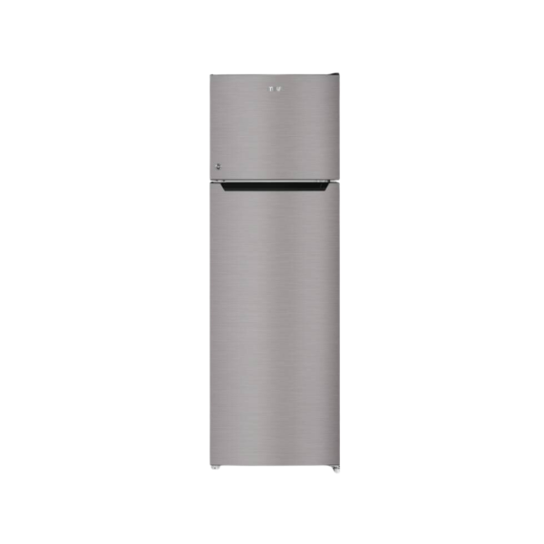 MIKA Fridge, 168L, 2 Door Top Mount Freezer Defrost (Direct Cool), Line Silver Dark