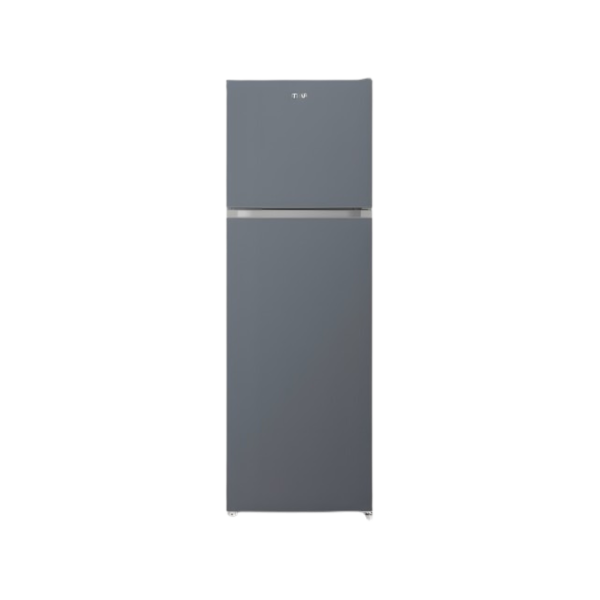 MIKA Fridge, 255L, 2 Door Top Mount Freezer No Frost (Frost Free), Dark Matt SS