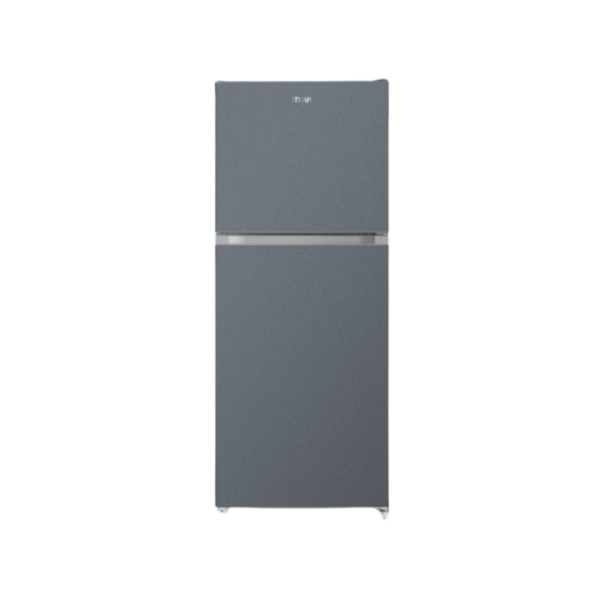 MIKA Fridge, 202L, 2 Door Top Mount Freezer No Frost (Frost Free), Dark Matt SS