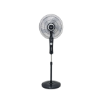 MIKA Stand Fan, 16", Black & Silver