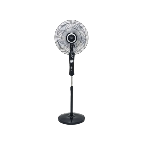 MIKA Stand Fan, 16", Black & Silver