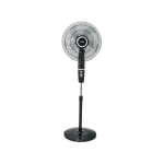 MIKA Stand Fan, 16", Black & Silver