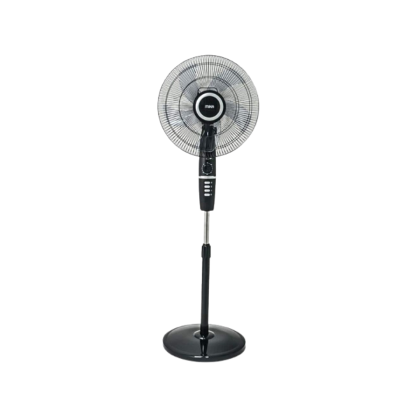 MIKA Stand Fan, 16", Black & Silver