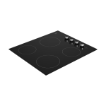 BEKO Built-In Hob,  60cm, 2 x 180mm & 1700W, 4 Vitroceramic  Plate Hob On Black Glass Side