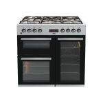 BEKO Standing Cooker, 90cm X 60cm, 4 Gas Burner + 1 Wok, Electric Oven, Silver, Double Oven