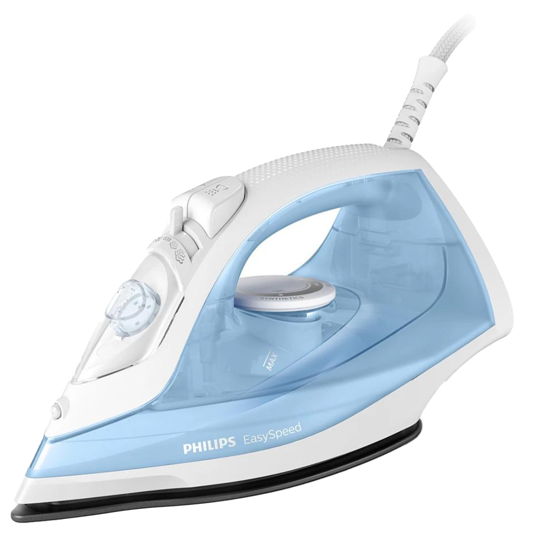 PHILIPS Steam Iron, Non-stick Soleplate, White & Sky Blue