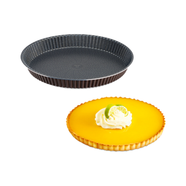 TEFAL Perfect Bake Aluminium Non Stick Fluted Tart Tin, 30Cm