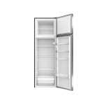 MIKA Fridge, 261L, 2 Door Top Mount Freezer Defrost (Direct Cool), Line Silver Dark