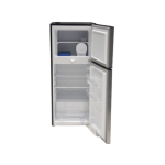 MIKA Fridge, 138L, 2 Door Top Mount Freezer Defrost (Direct Cool), Line Silver Dark