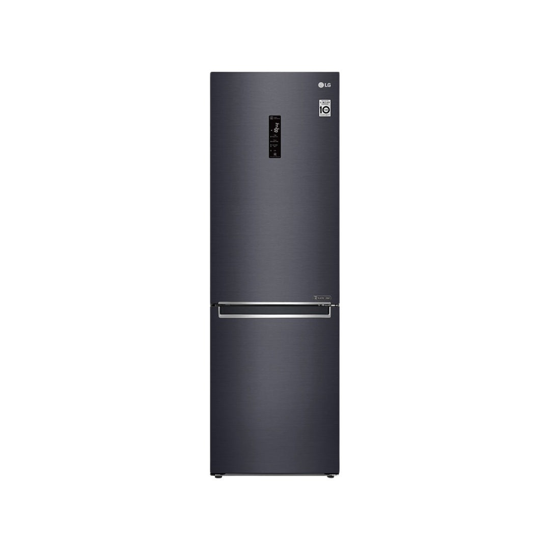 LG Fridge, 341L, 2 Door Bottom Mount Freezer No Frost (Frost Free), Matte Black Steel