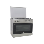 MIKA Standing Cooker, 90cm x 60cm, 4 Gas Pool Jet Burners (1 Wok) + 1 RAPID Hot Plate, FLAME FAILURE SAFETY, Auto Ignition, 10 Function Full 90cm Electric Oven (Air Fry+Convection Fan), Rotis