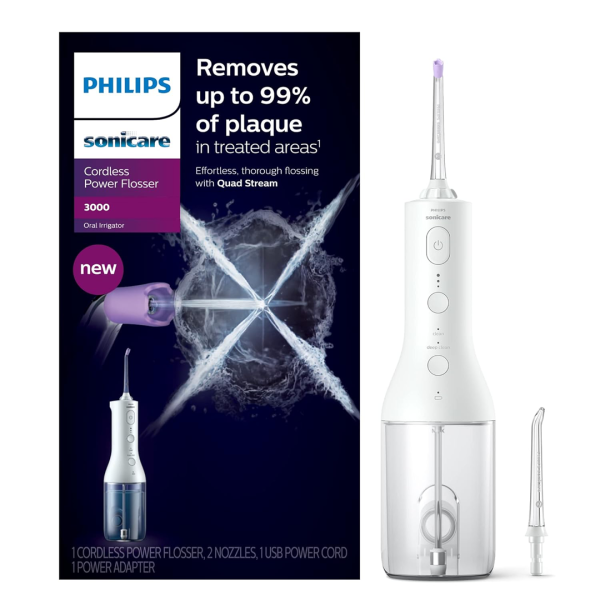 PHILIPS Sonicare Cordless  Power Flosser 3000, Quad Stream technology for faster, more effective floss