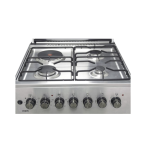 MIKA Standing Cooker, 60cm x 60cm, 3 Gas Pool Jet Burners + 1 RAPID Hot Plate, FLAME FAILURE SAFETY, Auto Ignition, 4 Function Electric Oven, Rotisserie, Half Inox