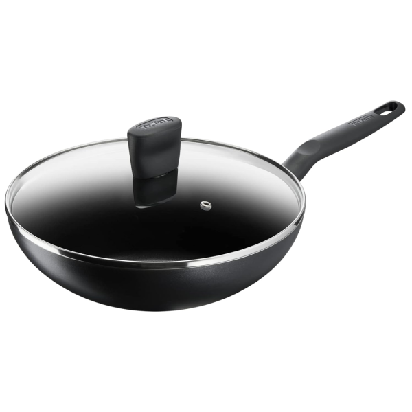 TEFAL Super Cook Aluminium Non Stick Wok Ptfe Pan 28Cm + Lid