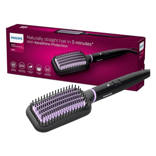 PHILIPS Reveal naturally straight,  beautifully shiny hair in just 5 minutes. Our ThermoProtect technol