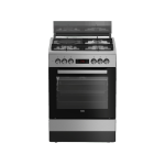 BEKO Standing Cooker, 60cm X 60cm, 2 Gas Burner + 1  Wok, Stainless Steel Inox