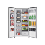 MIKA Fridge, 595L, 2 Door Side By Side No Frost (Frost Free), INVERTER Compressor, Inox Dark Matt