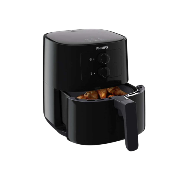 PHILIPS Essential  Air fryer Black, Fry, Bake, Grill, Roast and Ev en reheat.
800G, 4.1L, Rapid Air Tech