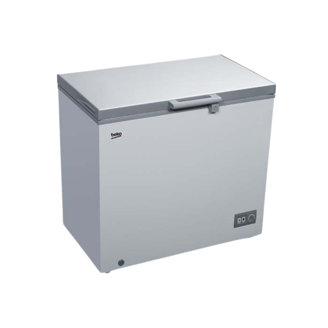 BEKO Chest Freezer, 200L, Aluminium Inner, Silver