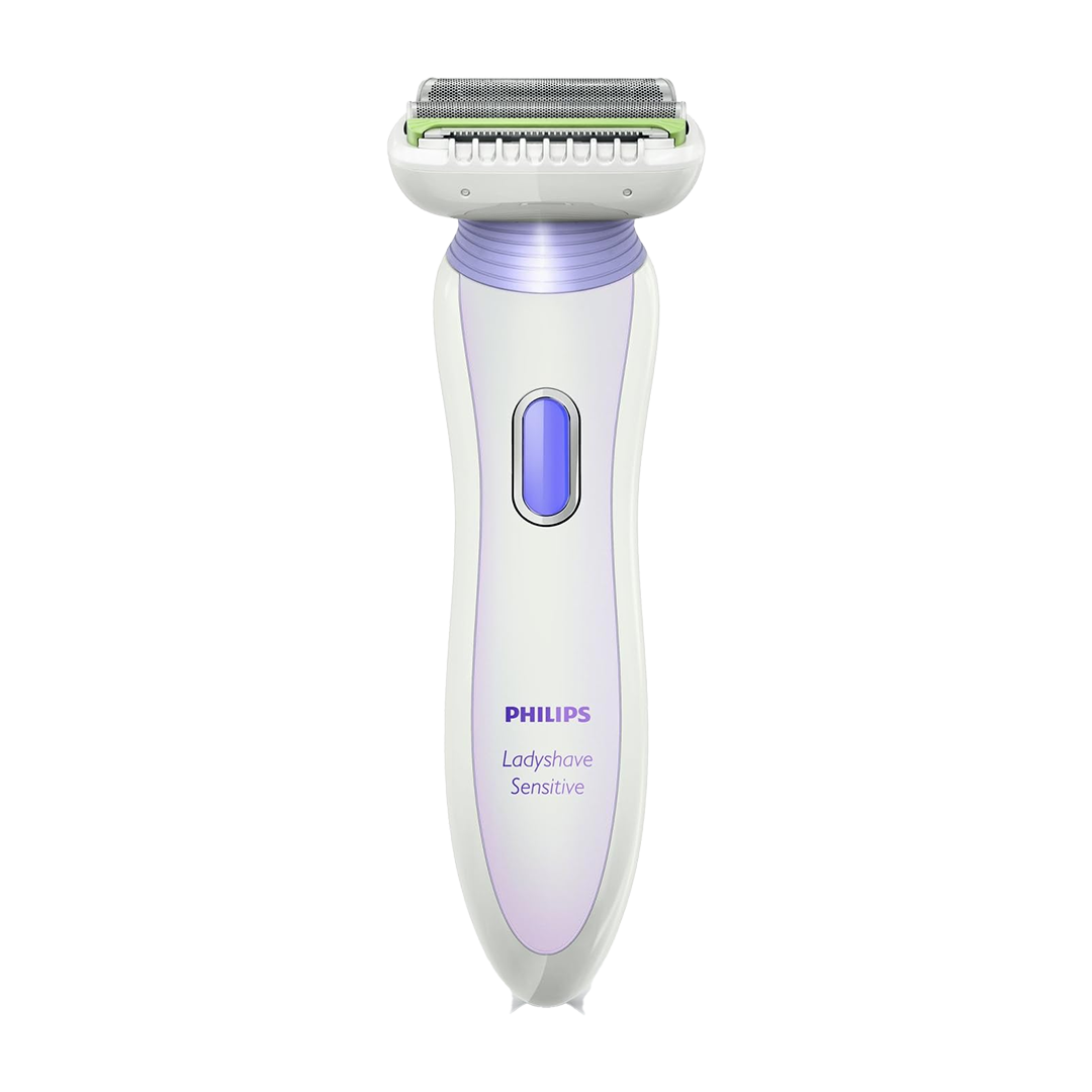 PHILIPS High end ladyshave,
Doublefoilshav inghead,piv otinghead,rechargeable,aloev eras trip