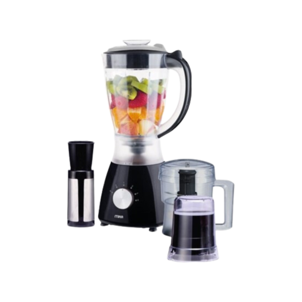 MIKA Table Top Blender, 1.5L, 4 in 1, with Grinder, Chopper & SS Filter, 400W, Black