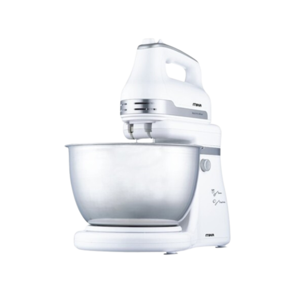 MIKA Stand & Hand Mixer with Bowl, 500W, 4L, 5 Speed with Turbo, 3D Mixing