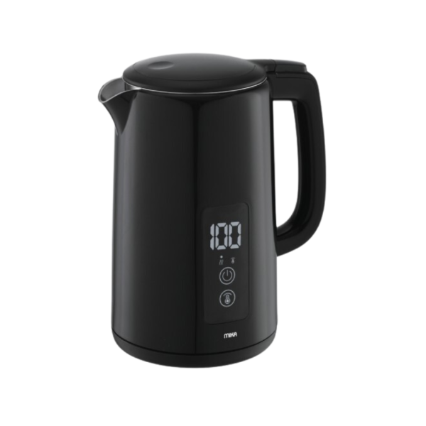 MIKA Kettle, 1.5L, Digital Double Wall, 360º Cordless, Concealed Element, Black