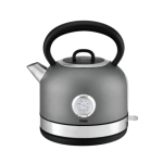 MIKA Kettle, 1.7L, Stainless Steel, 360º Cordless, Concealed Element, Temperature Gauge, Charcoal Grey