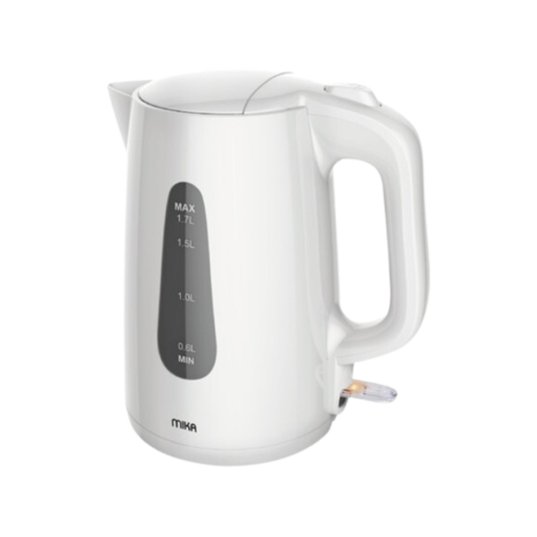 MIKA Kettle, 1.7L, Plastic, 360º  Cordless ,Concealed Element, Cream White