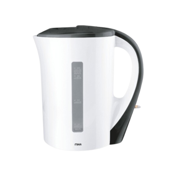 MIKA Kettle, 1.7L, Plastic, Corded, Open Element, Cream White & Black