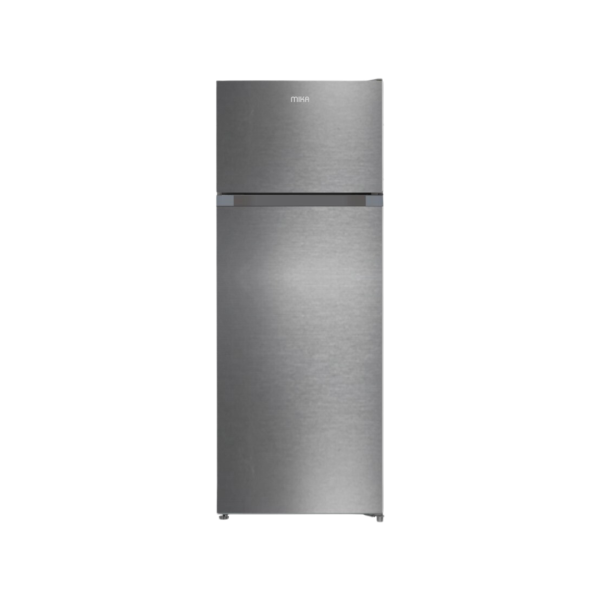 MIKA Fridge, 211L, 2 Door Top Mount Freezer Defrost (Direct Cool), Inox Line Brush