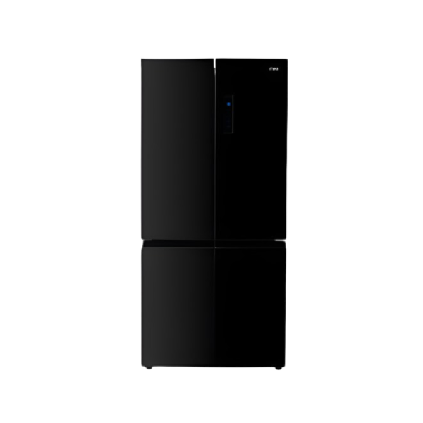 MIKA Fridge, 592L, 4 Door Bottom Mount Freezer No Frost (Frost Free), INVERTER Compressor, Black Glass