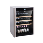 MIKA Wine Chiller, 43 Bottles, Oak Shelves, Black