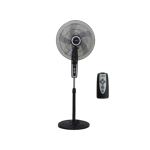 MIKA Stand Fan, 18", With Remote, Black & Silver