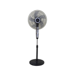 MIKA Stand Fan, 16", Black & Silver