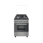 MIKA Standing Cooker, 58cm x 58cm, 3 Gas Pool Jet Burners + 1 RAPID Hot Plate, Button Ignition, 4 Function Electric Oven, Rotisserie, Dove Grey