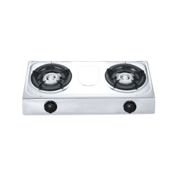 MIKA Gas Stove, Stainless Steel, Double Burner, Inox