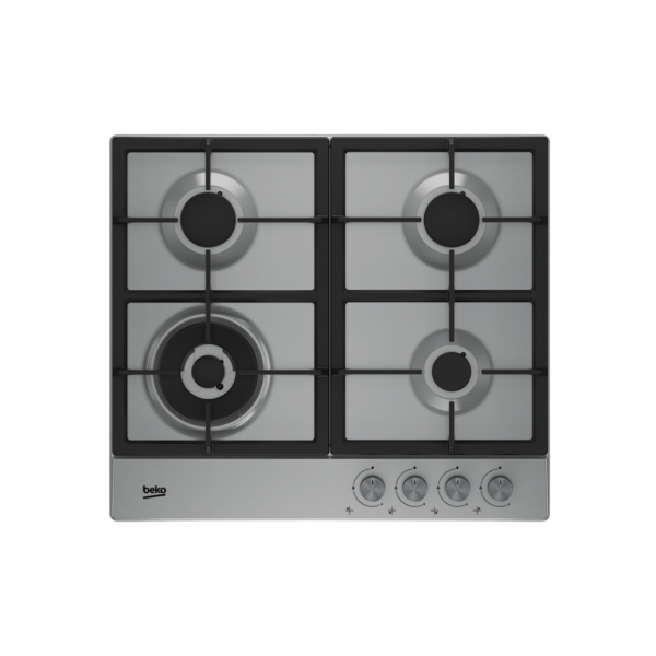 BEKO Built-In Gas Hob, 4 Gas, 60cm x 60cm, Stainless Steel