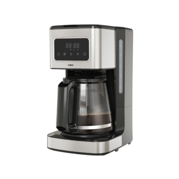 MIKA Coffee Maker, Digital, 12 Cups, 1000W, Black & Stainless Steel