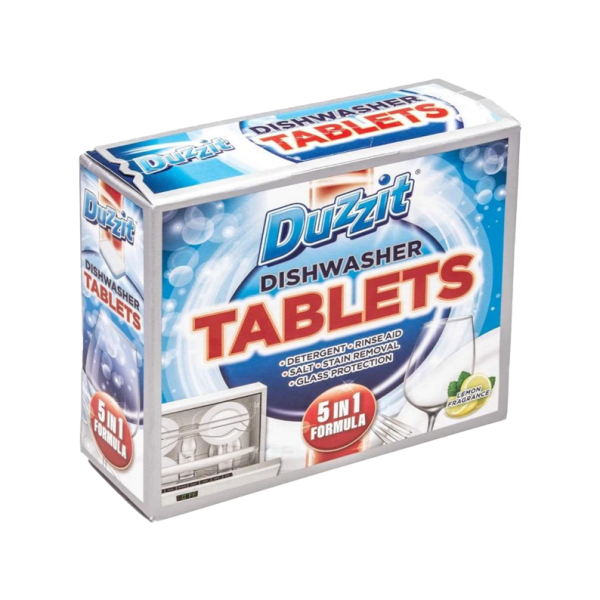 DUZZIT Dishwasher Cleaning Tablets 5 In 1 Formulae, Lemon Fragrance