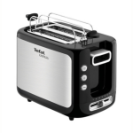 TEFAL Toaster, 2 Slice, 850W, Black With Stainless Steel Trim