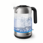 PHILIPS Kettle, Stainless Steel, 1.7L, Cordless, Black and Silver