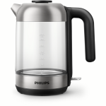 PHILIPS Kettle, Stainless Steel, 1.7L, Cordless, Black and Silver